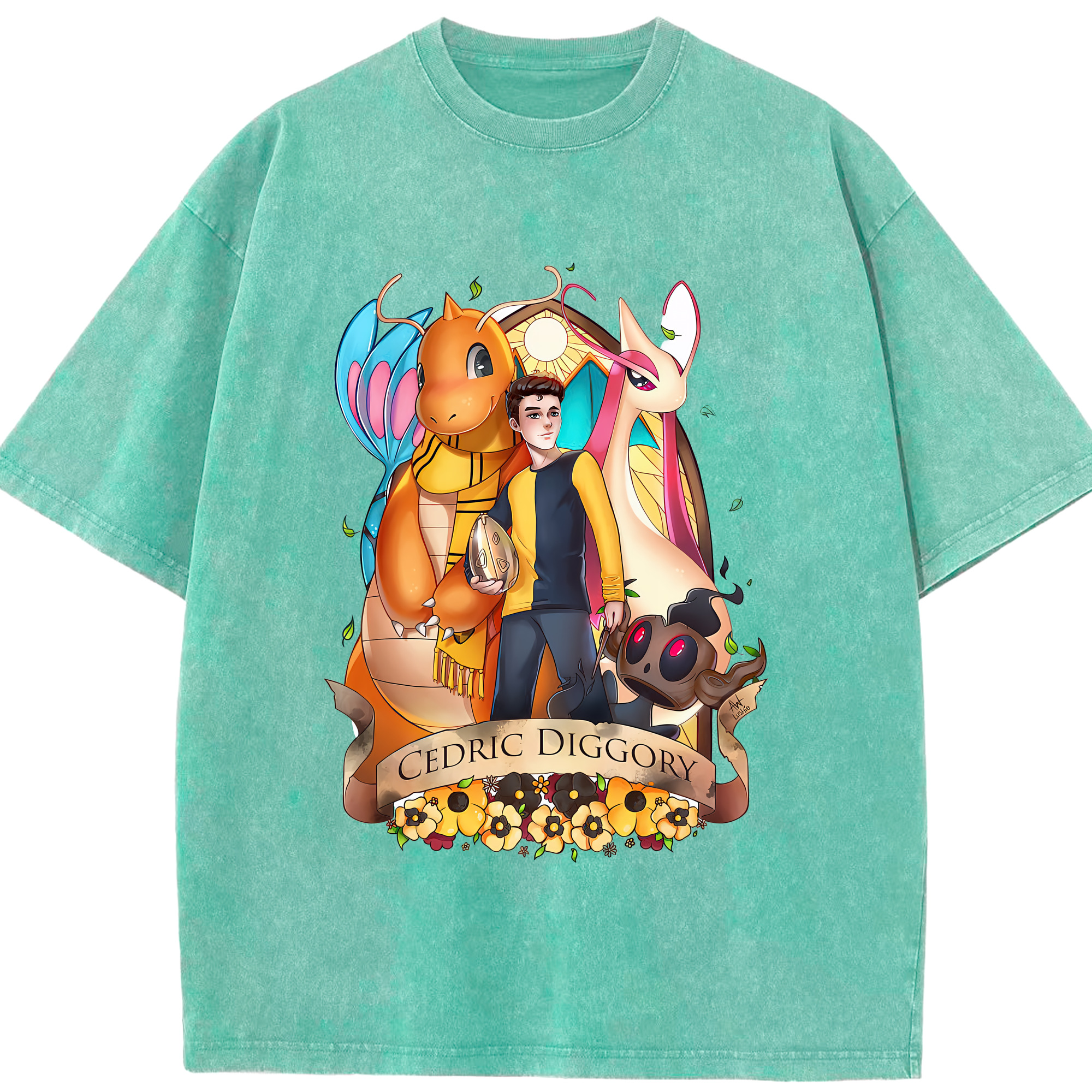 （画像用） Harry Potter ハリー・ポッターシリーズ 綿100% ヴィンテージ風 半袖Tシャツ（フロントプリント）